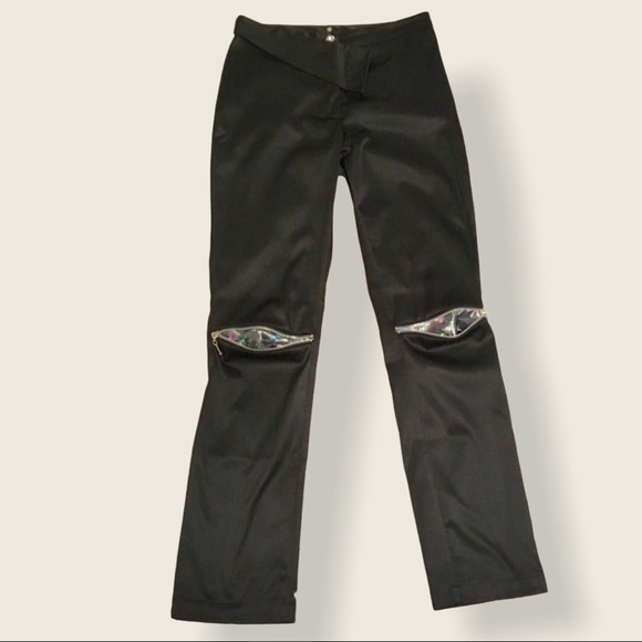 Unique Designer Straight Leg Pants in Black - XS/S - Picture 1 of 8